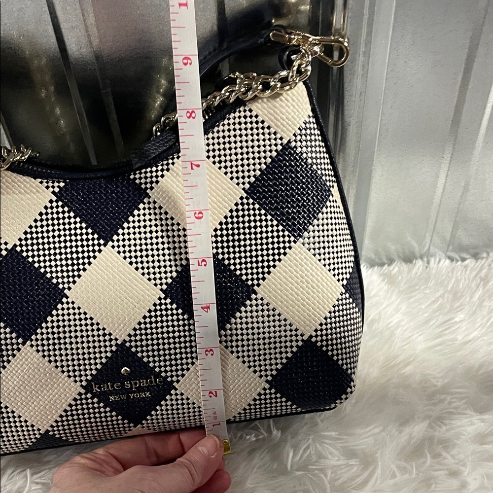 Kate Spade black and cream checkered purse - Picture 6 of 10